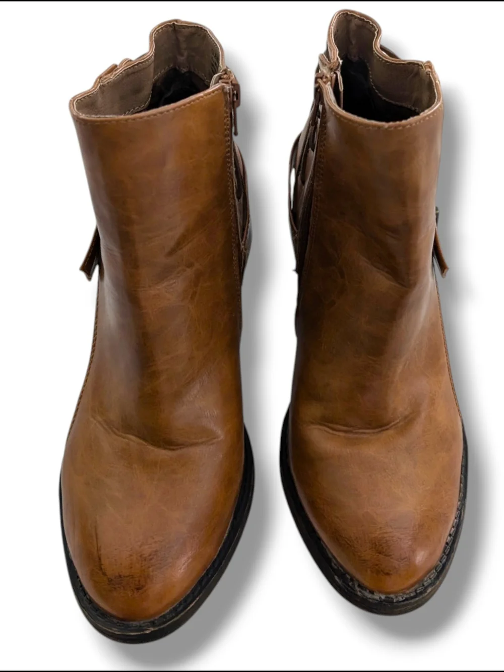 Jellypop Glendale Tie Up Western-Inspired Ankle Booties w/ Block Heel Size 8.5